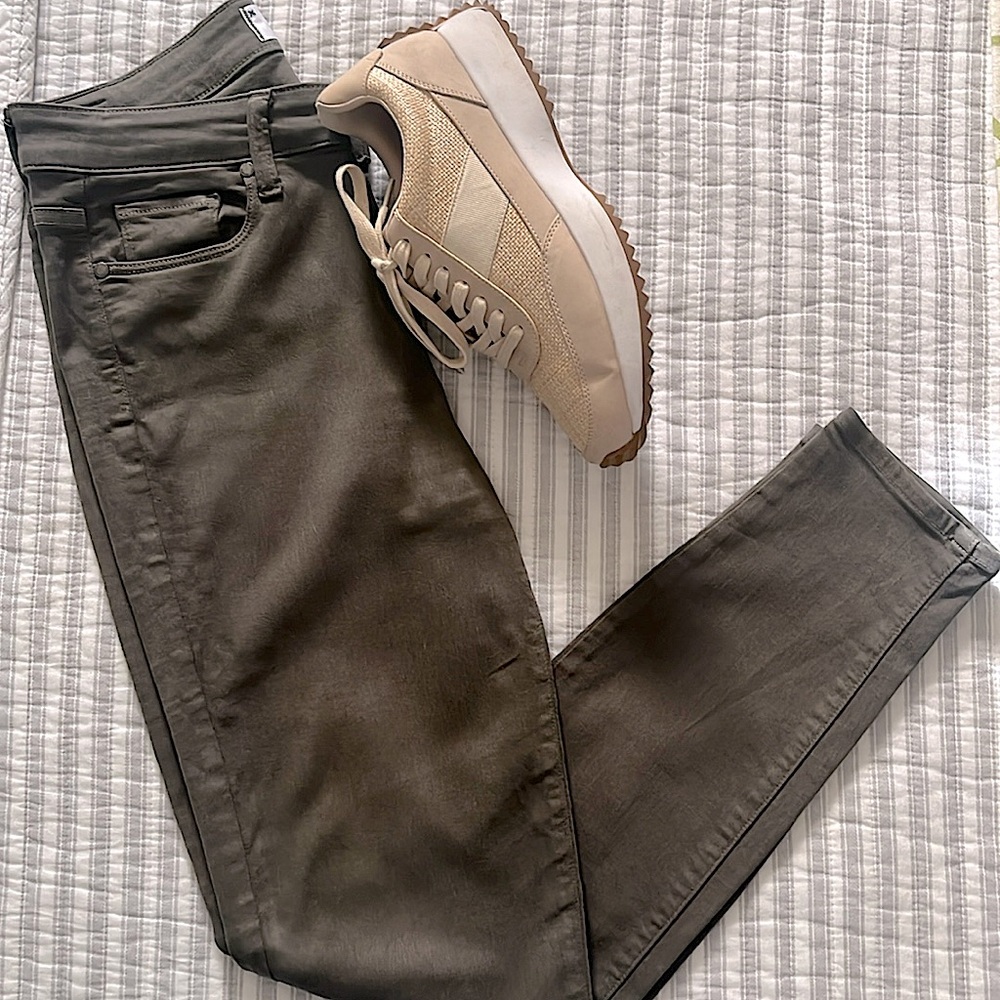 Paige Hoxton Ankle Cotton Blend Stretch Jeans Grey Green Size 28 Waist EUC